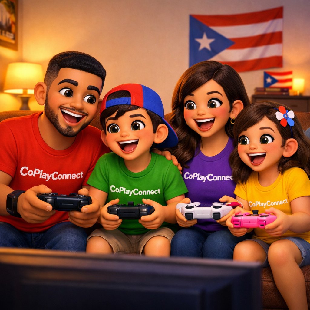 Family enjoying a parent-approved video game on the couch